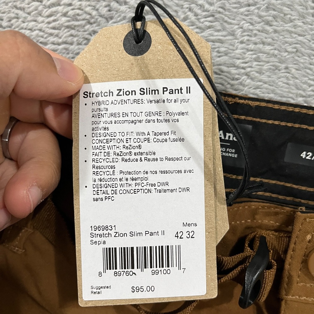 Prana Stretch Zion Slim Pant II Men 42x32 Gorpcore Hiking Cargo Pants Outdoors - Picture 4 of 10